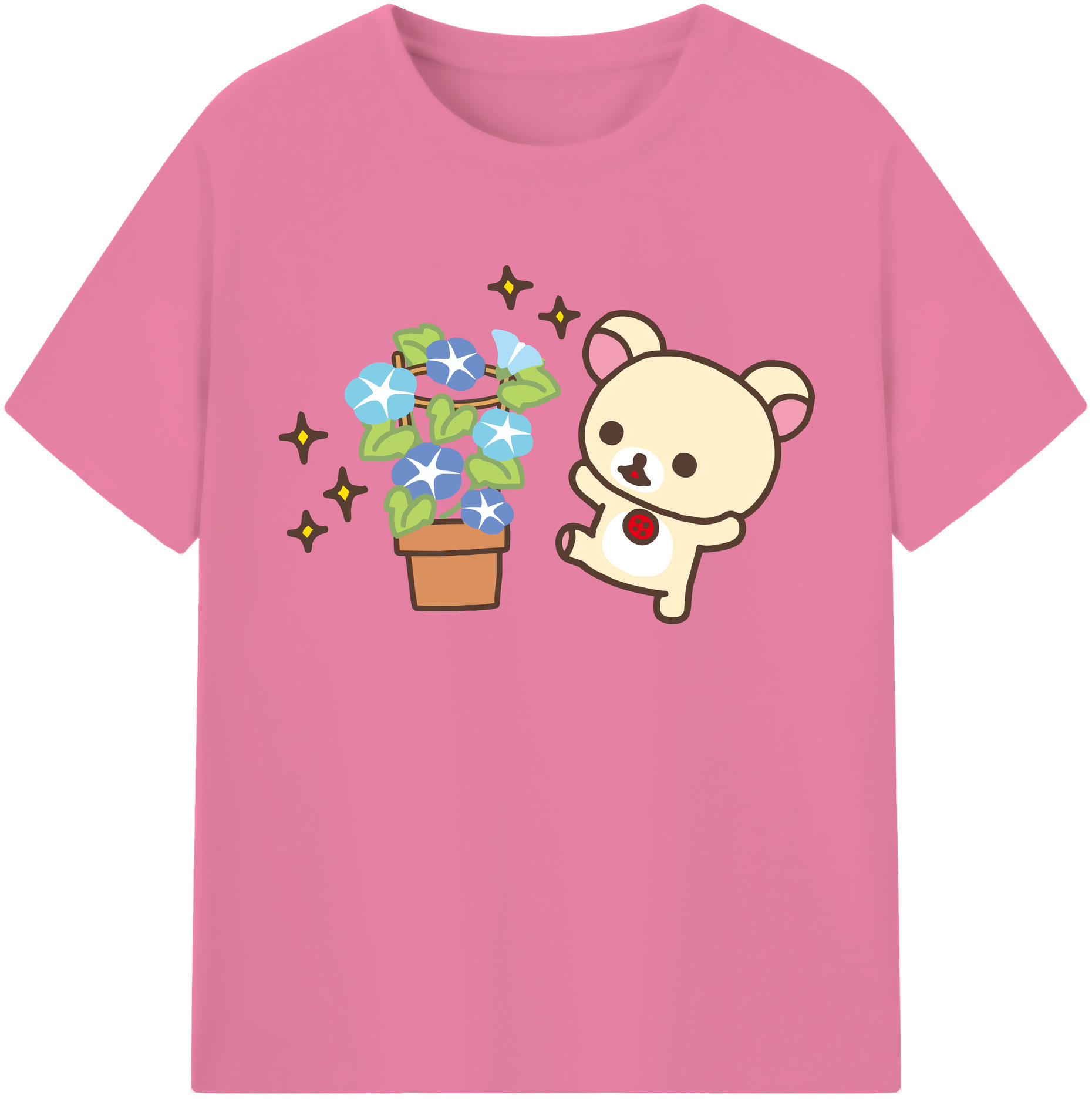 （画像用） リラックマ リラックマ キイロイトリ Rilakkuma Korilakkuma Kiiroitori 綿100％半袖Tシャツ（フロントプリント）